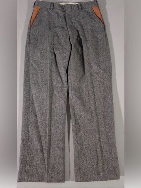 Men's Orvis 100% Wool Herringbone Trousers Grey 44R